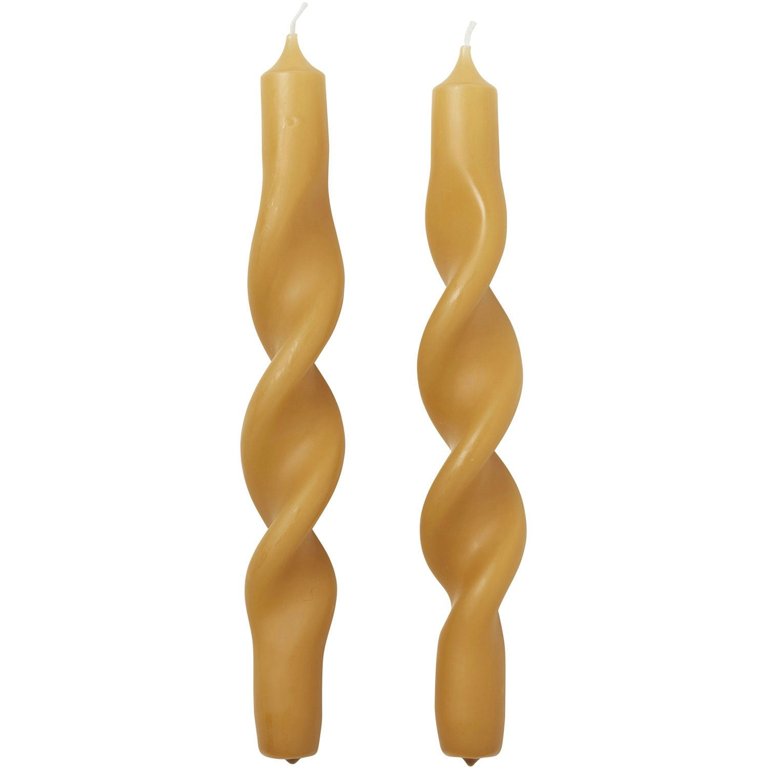 Broste Copenhagen Twist Kerze 23 Cm 2-er Set, Golden Yellow