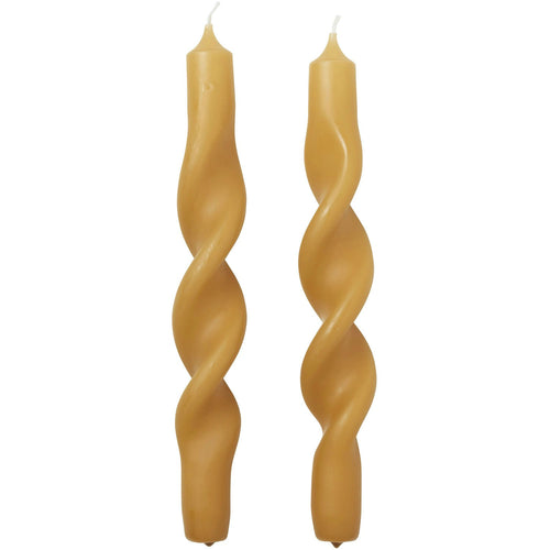 Broste Copenhagen Twist Kerze 23 Cm 2-er Set, Golden Yellow