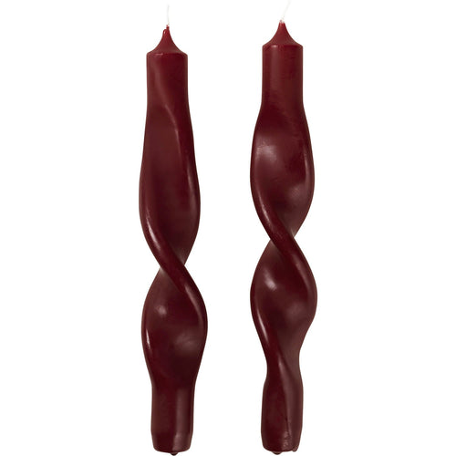 Broste Copenhagen Twist Kerze 23 Cm 2-er Set, Burgundy