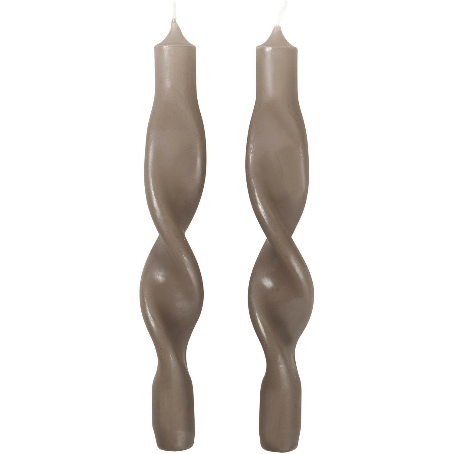 Broste Copenhagen Twist Kerze 23 Cm 2-er Set, Leinen