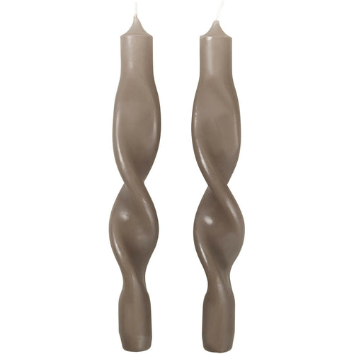 Broste Copenhagen Twist Kerze 23 Cm 2-er Set, Leinen