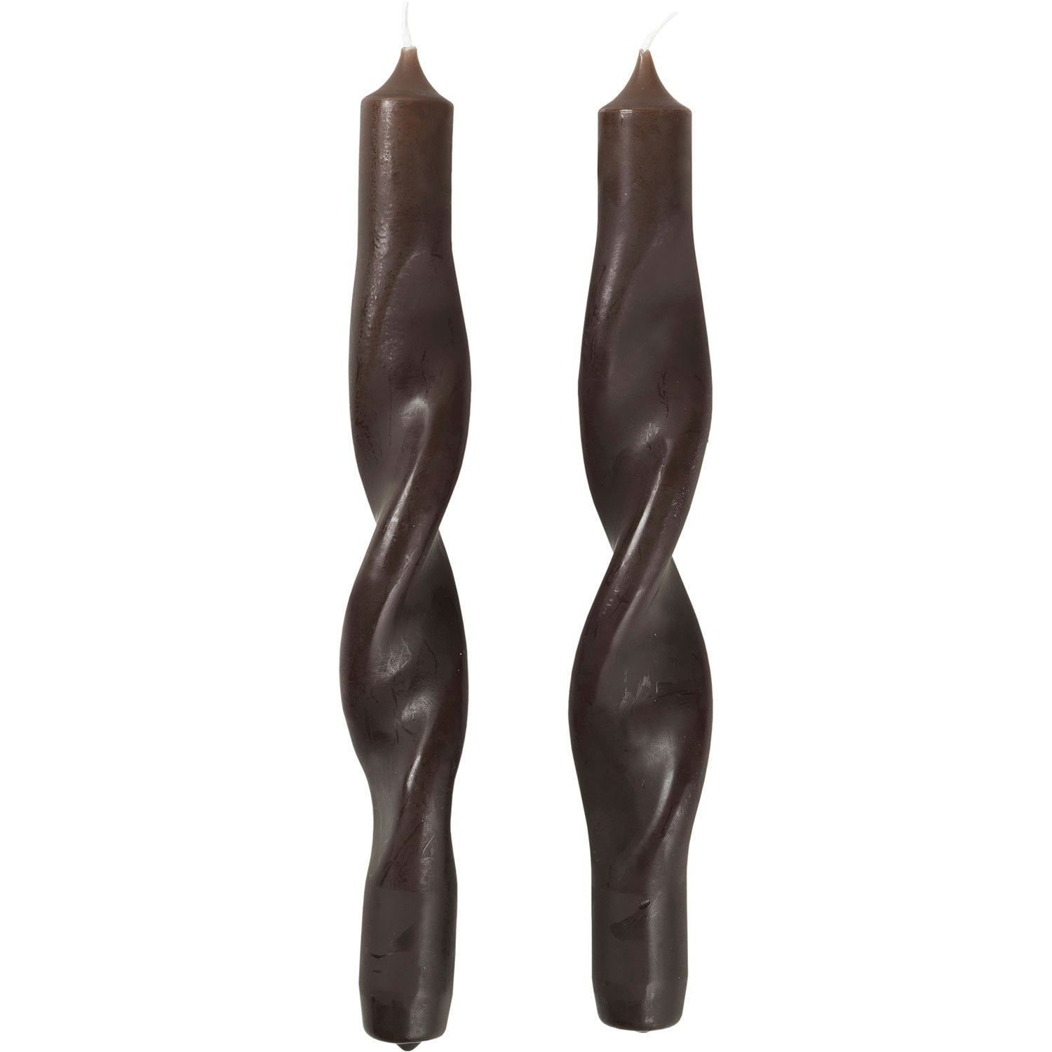 Broste Copenhagen Twist Kerze 23 Cm 2-er Set, Dunkelbraun