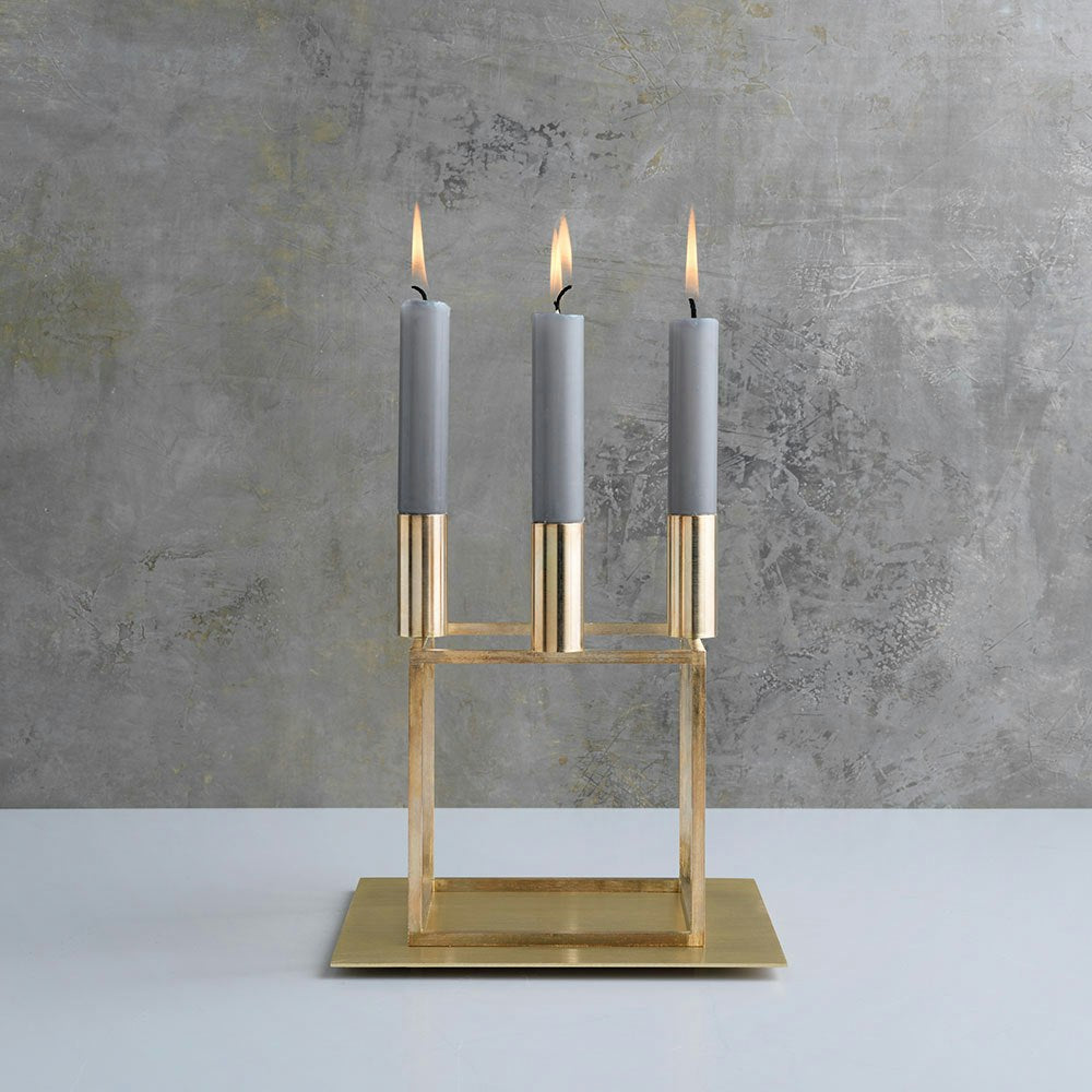 By Lassen Kubus Kerzen 15 Stck., Grau