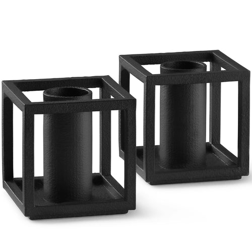 By Lassen Kubus Micro Kerzenhalter 2-er Set, Schwarz