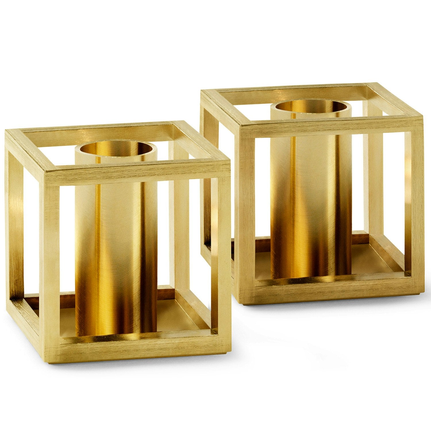 By Lassen Kubus Micro Kerzenhalter 2-er Set, Gold Plated