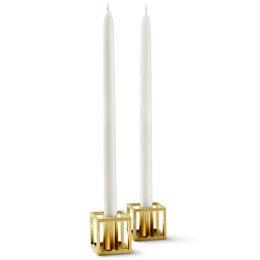 By Lassen Kubus Micro Kerzenhalter 2-er Set, Gold Plated
