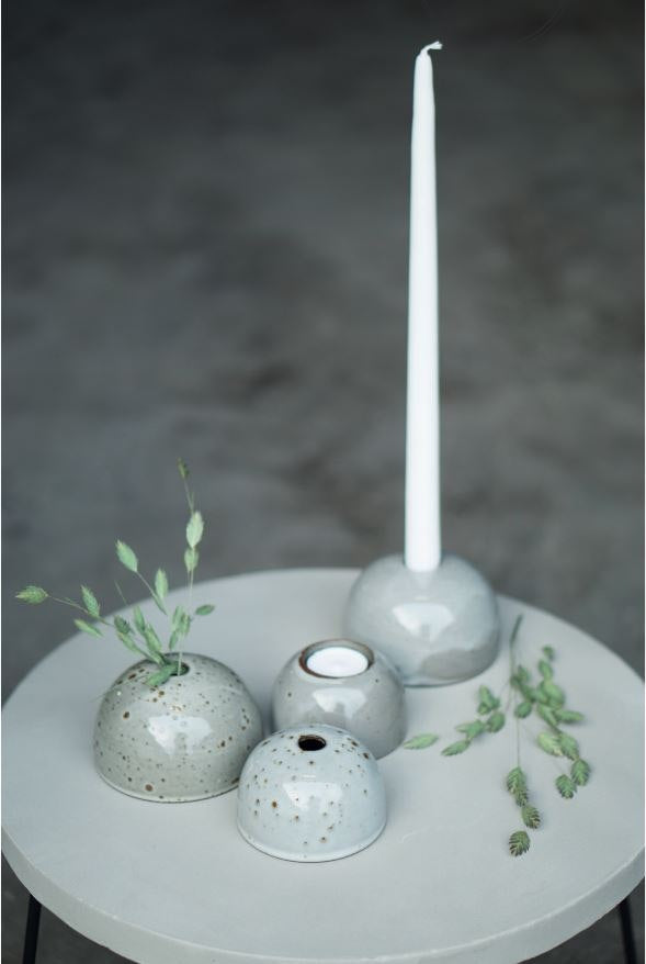 DBKD Bulb Candlestick Small, Stone