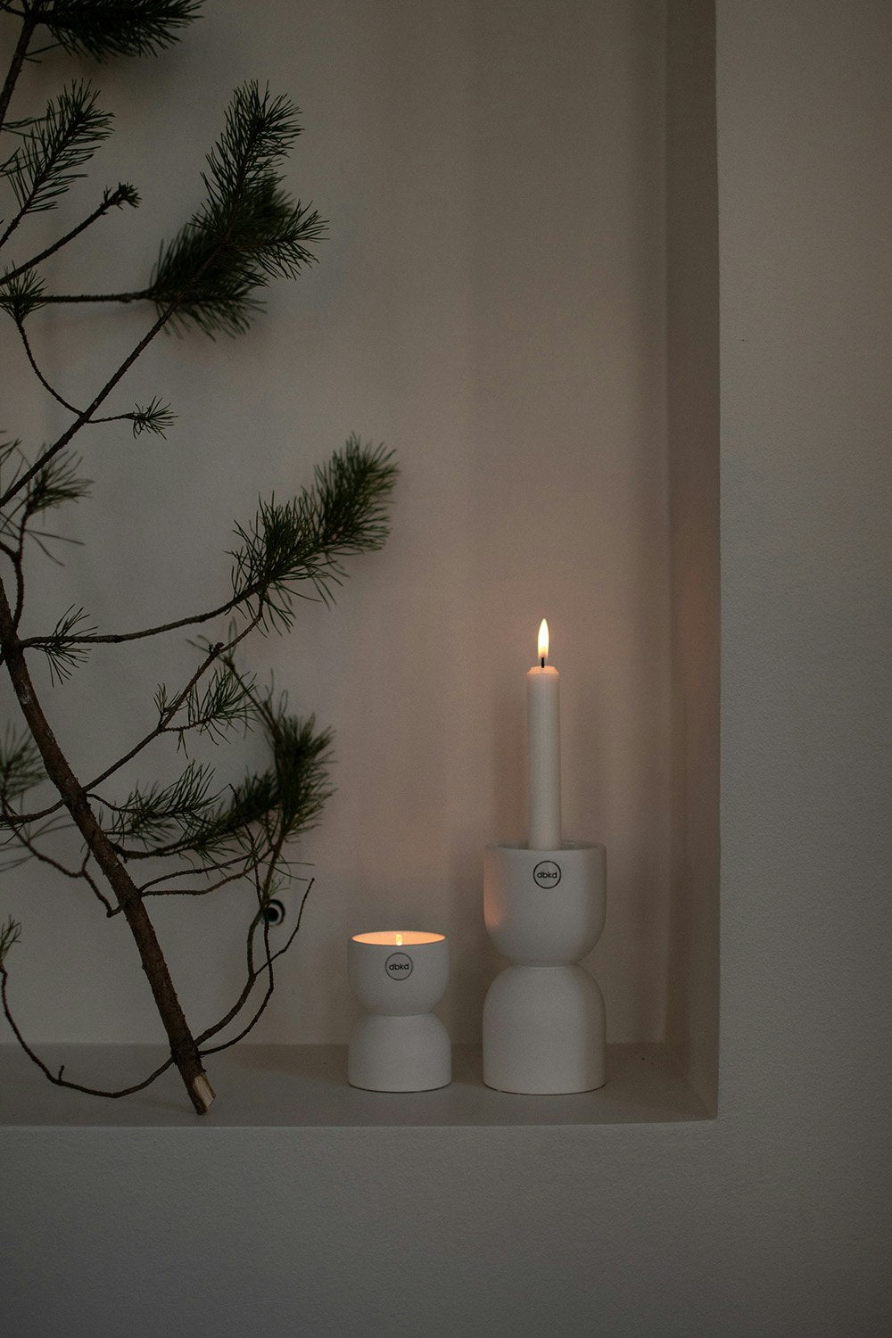 DBKD Post Candle Holder, White