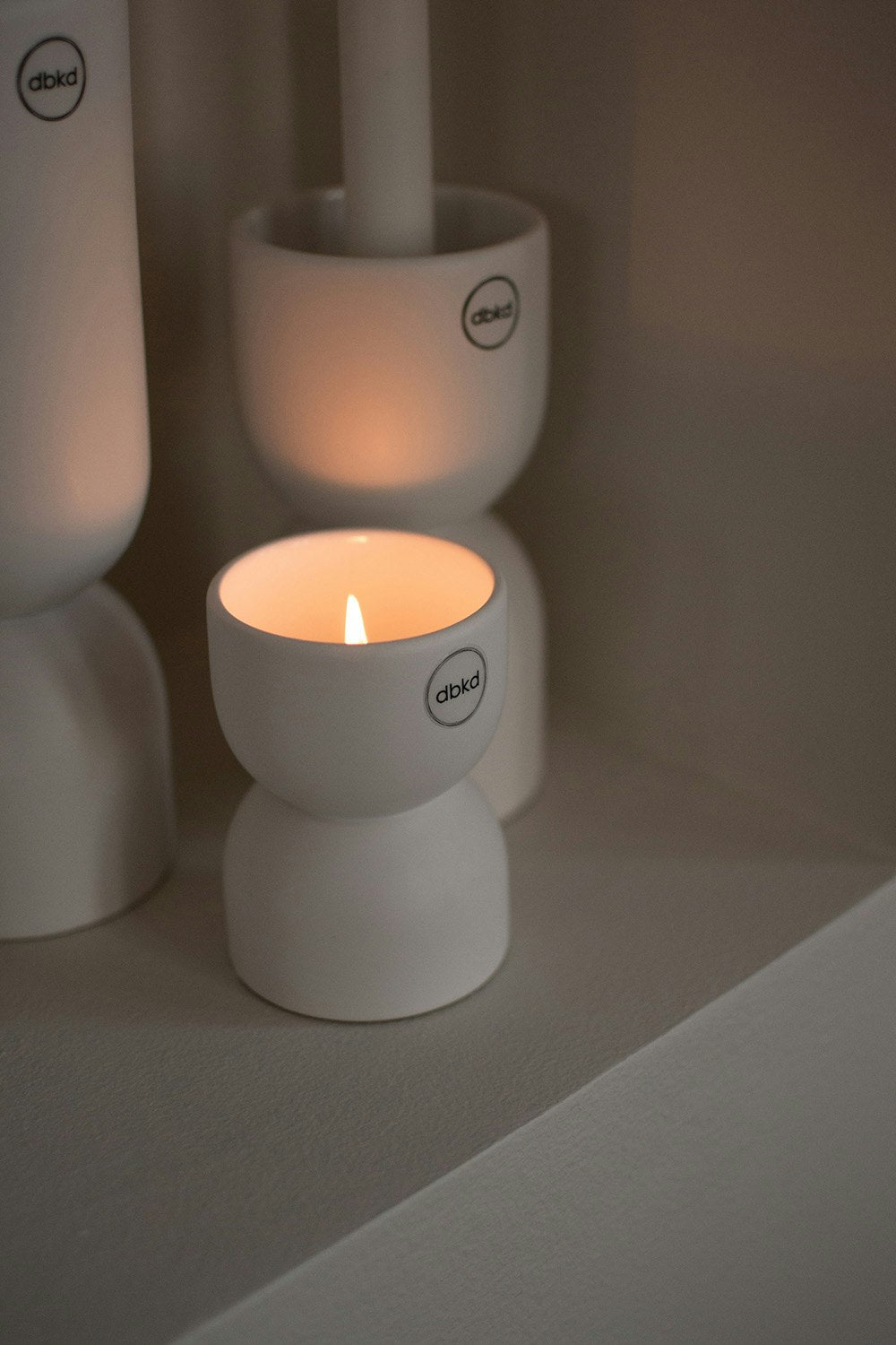 DBKD Post Tealight Holder H10 Cm, White