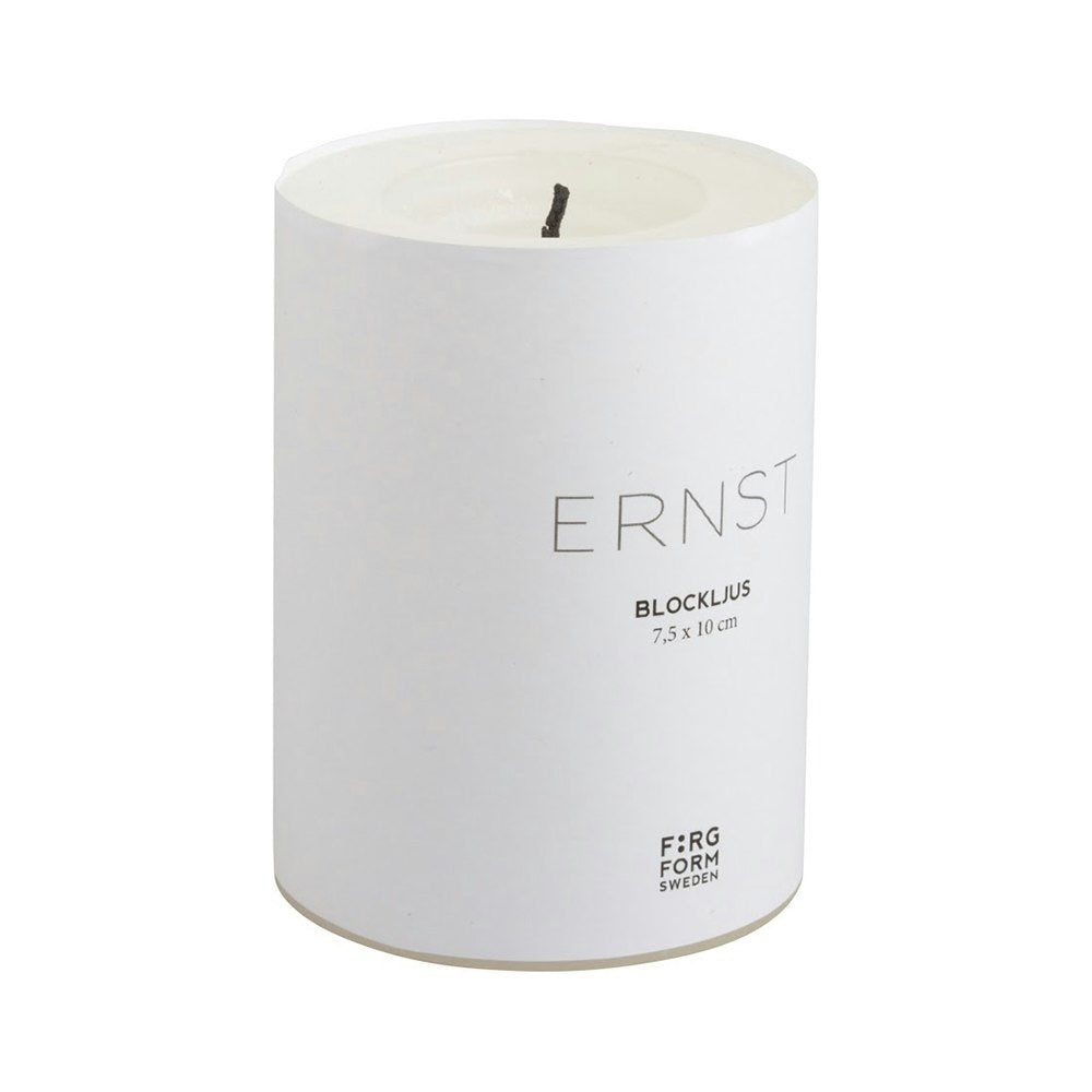  Ernst Blockkerze 10 Cm, Weiss