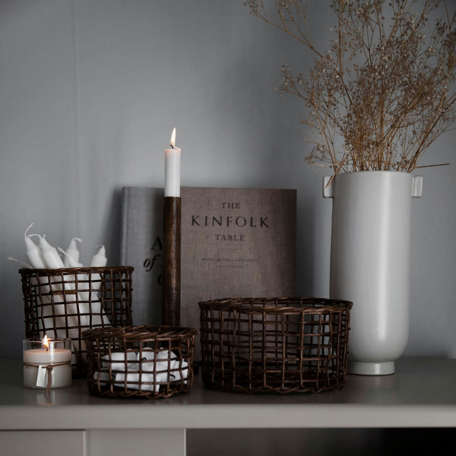 Ernst Kerzenhalter Dunkelbraun Holz, 15x8 Cm