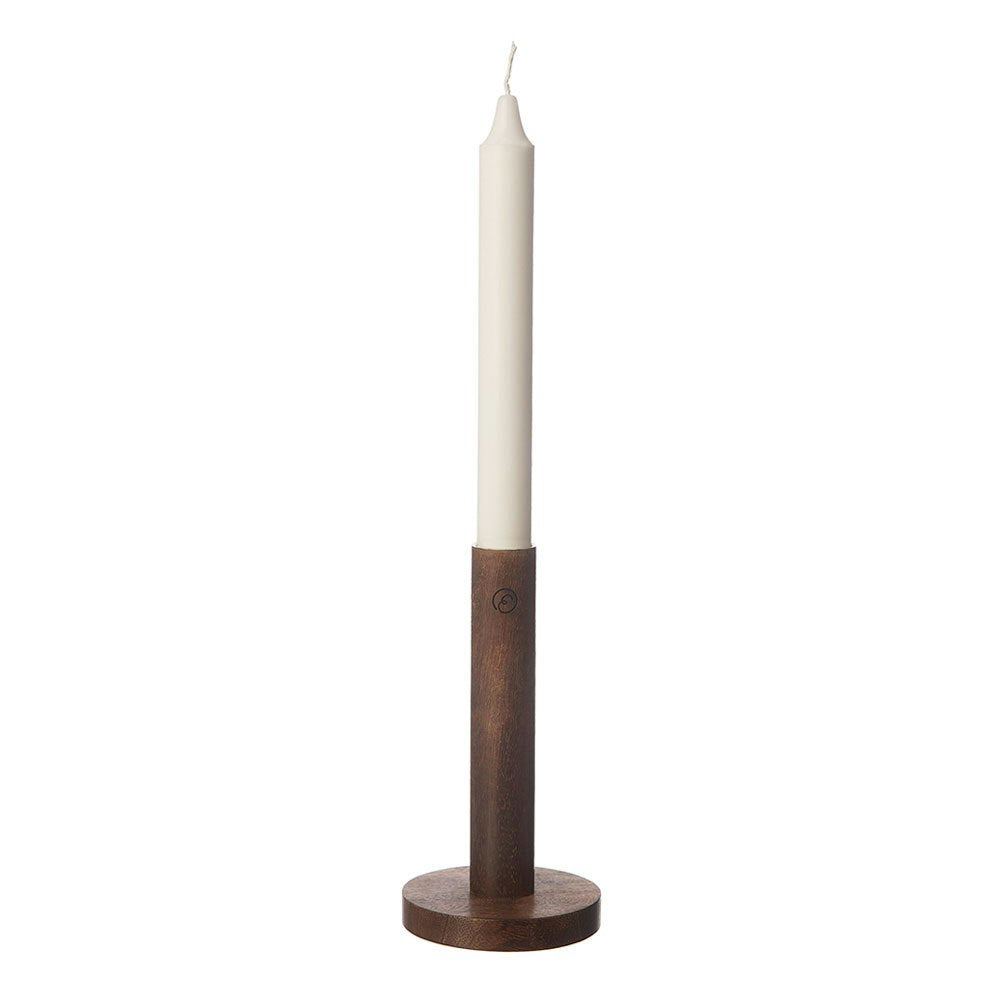 Ernst Kerzenhalter Dunkelbraun Holz, 15x8 Cm