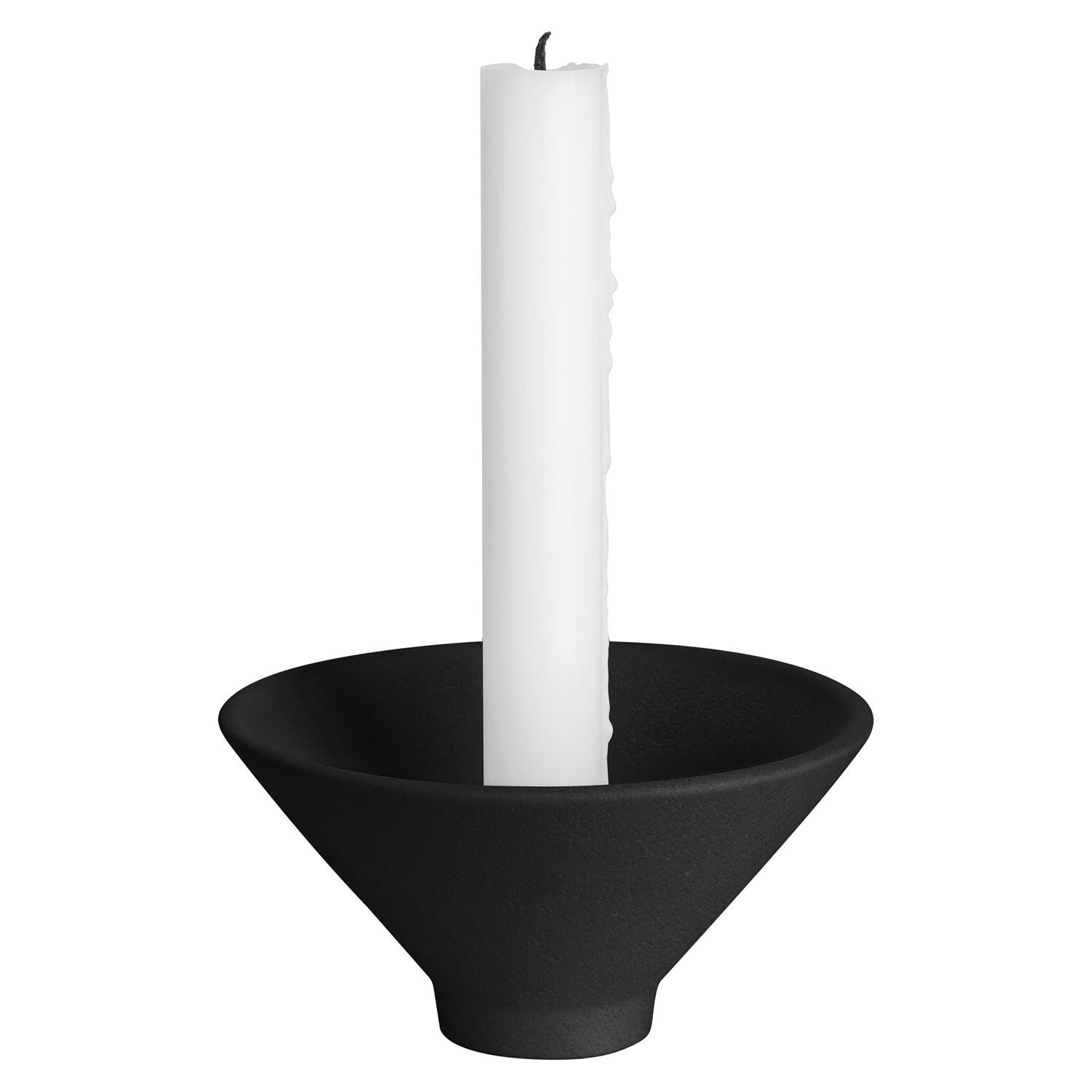 Ernst Kerzenständer Steingut, 5 Cm Schwarz