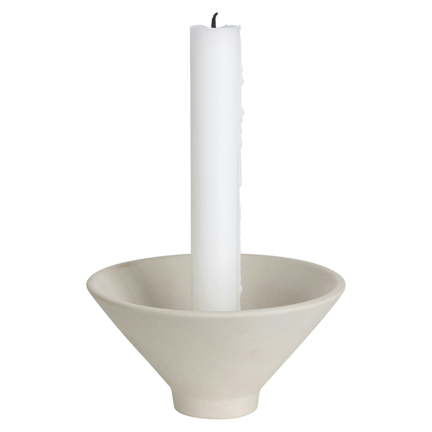 Ernst Kerzenständer Steingut, 5 Cm Natural White