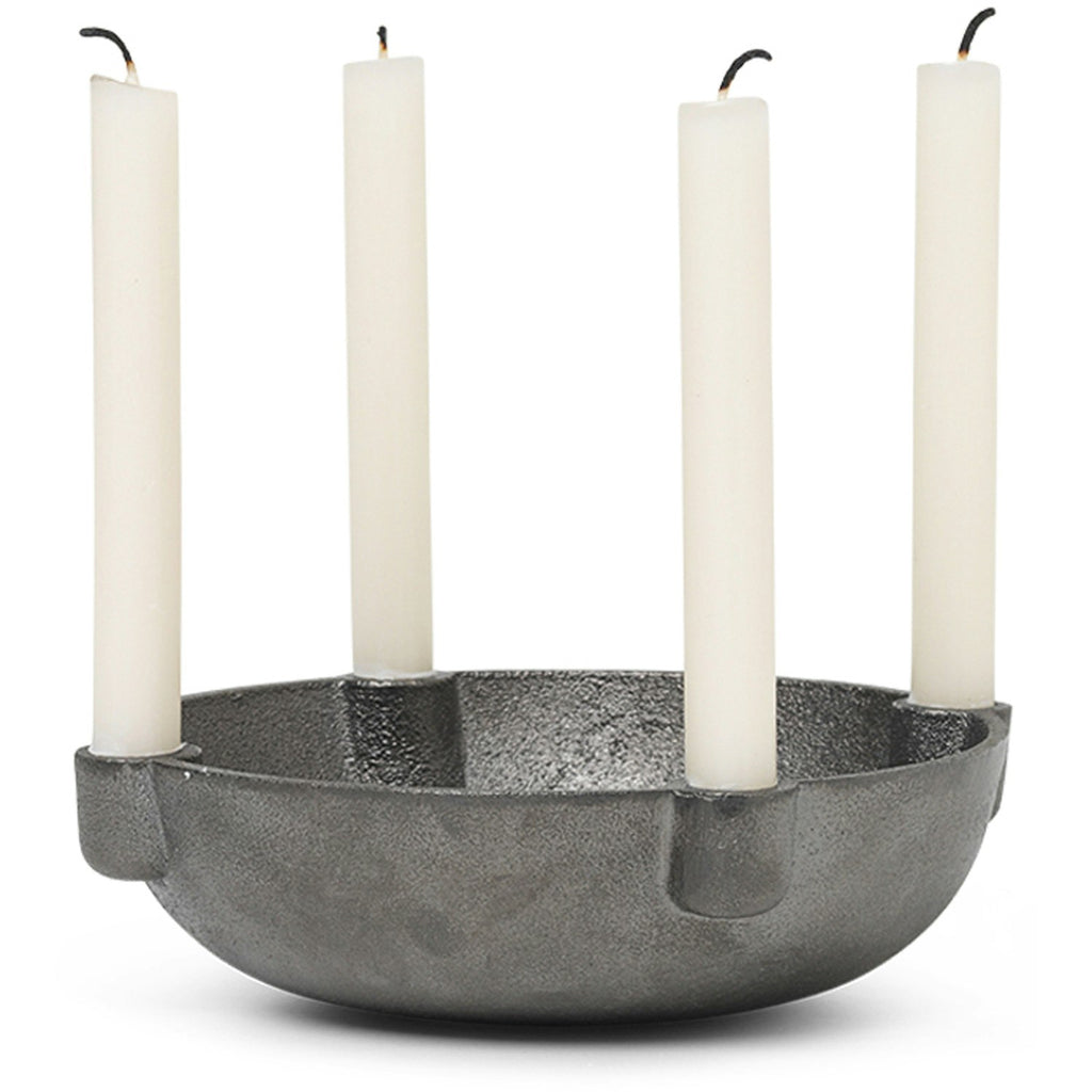 Ferm LIVING Bowl Kerzenständer 15 Cm ,  Black Brass