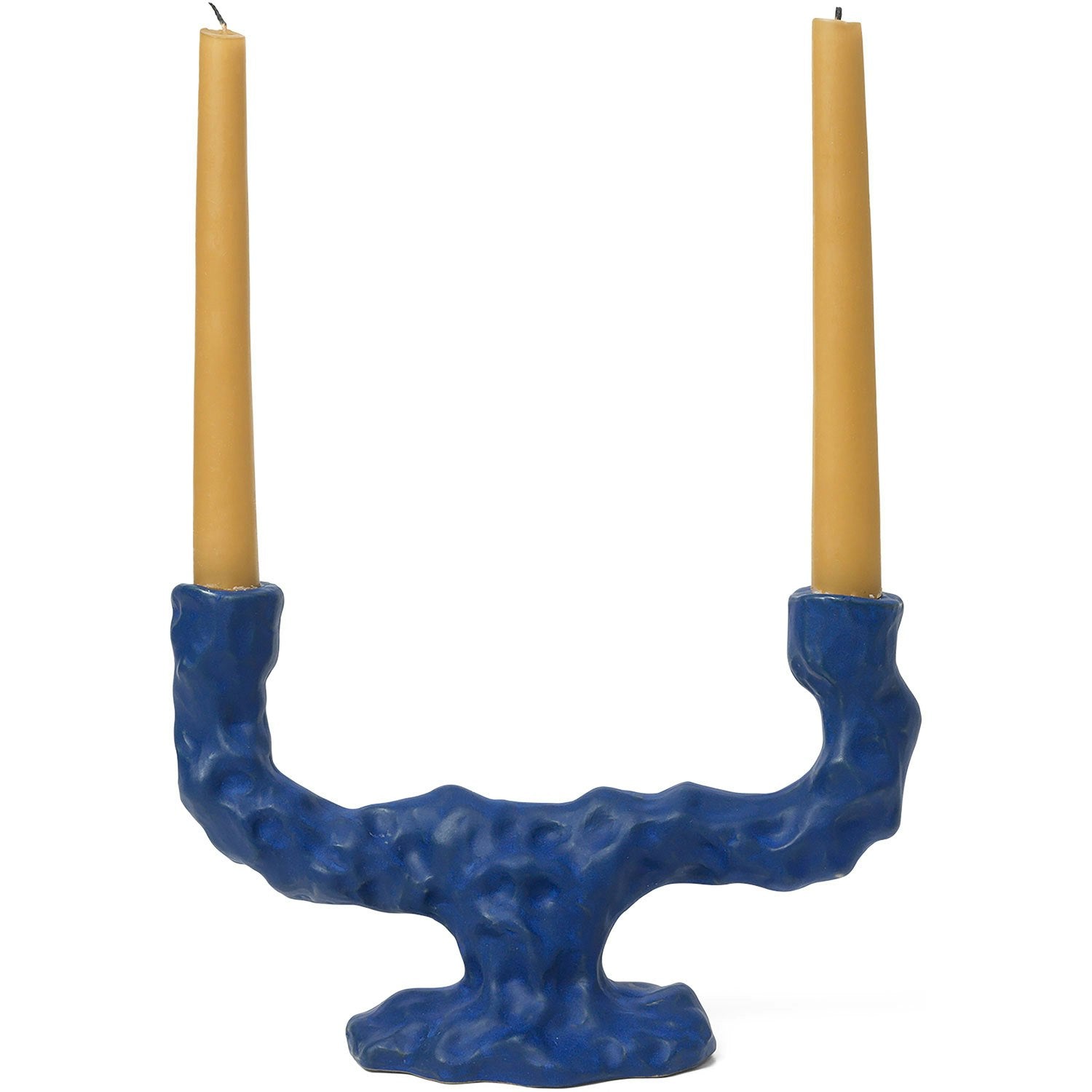 Ferm LIVING Dito Kerzenhalter Steingut 16x25 Cm, Clear Blue