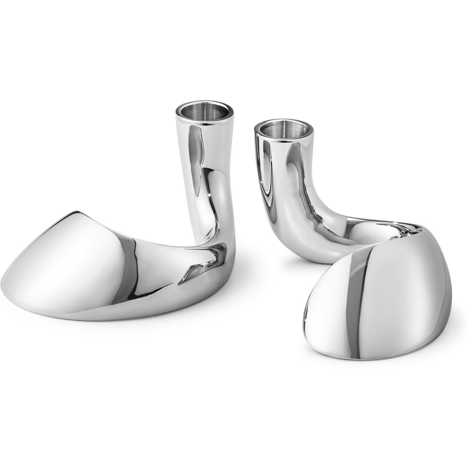 Georg Jensen Bloom Kerzenhalter 2er-Pack, Edelstahl