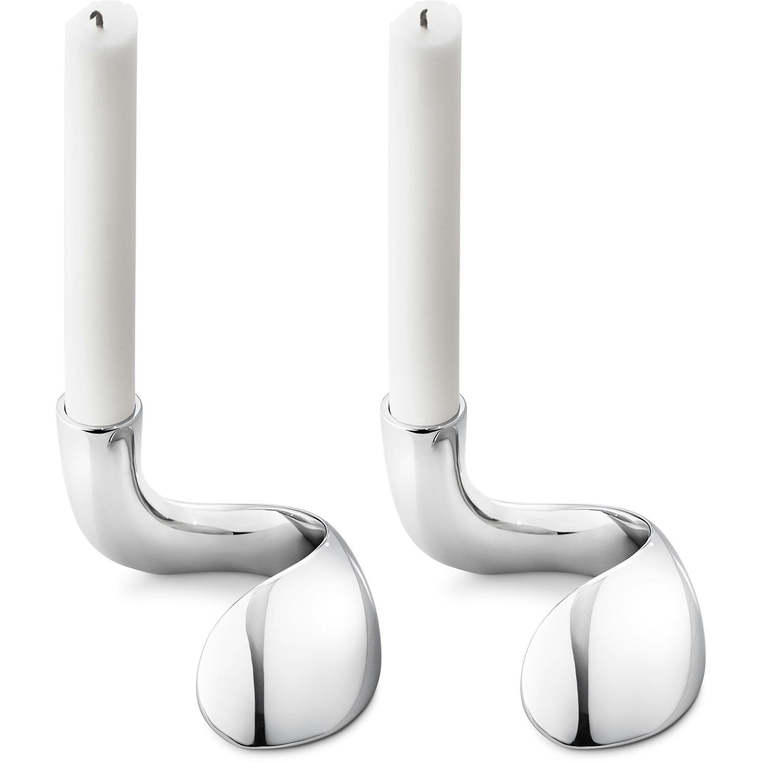 Georg Jensen Bloom Kerzenhalter 2er-Pack, Edelstahl