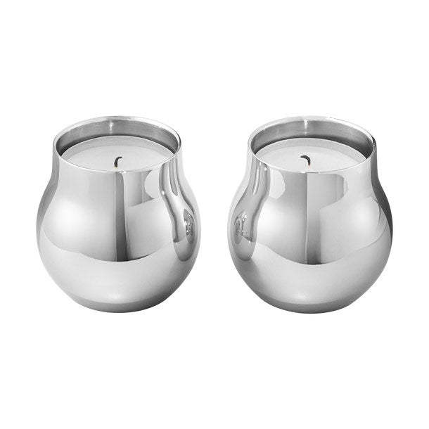 Georg Jensen Cafu Teelichthalter 58mm Edelstahl, 2er-Pack