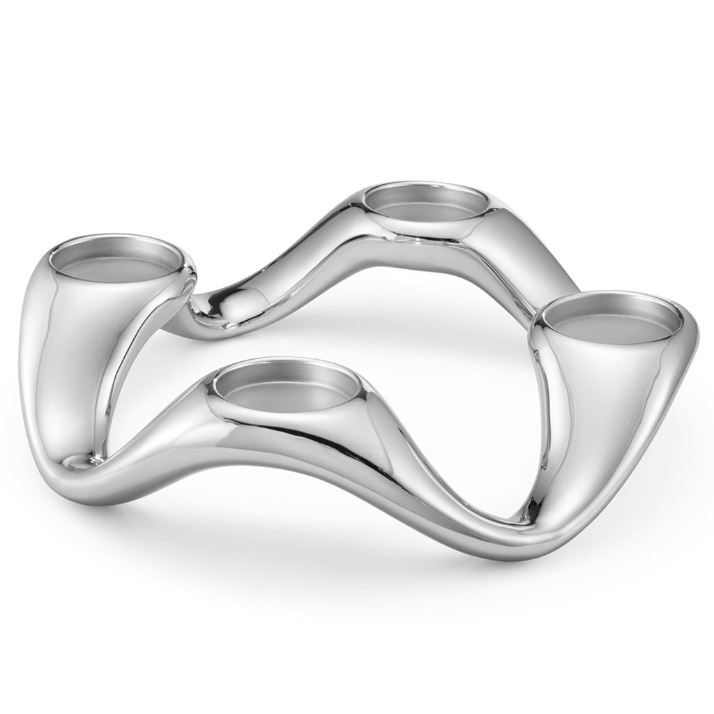 Georg Jensen Cobra 4 Kerzenständer Für Stumpenkerzen, Edelstahl