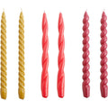 Hay Mix Kerzen 6-er Set Lang, Mustard / Raspberry / Dark Punch