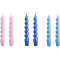 Hay Spiral Kerzen 6-er Set, Lila / Lila Blau / Hellblau