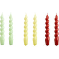 Hay Spiral Kerzen 6-er Set, Minzgrün / Citrus / Burgundy