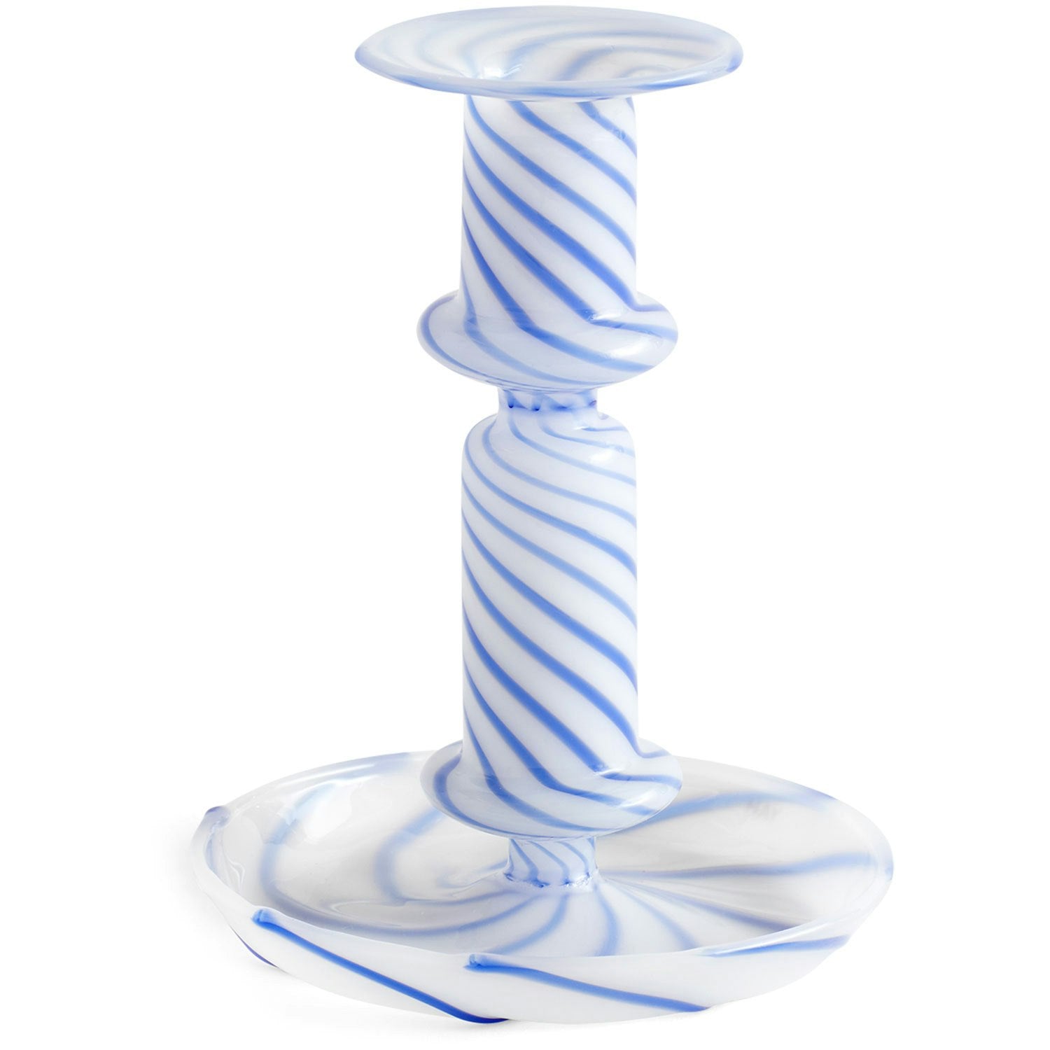 Hay Flare Stripe Milk Kerzenhalter 14 Cm Blau