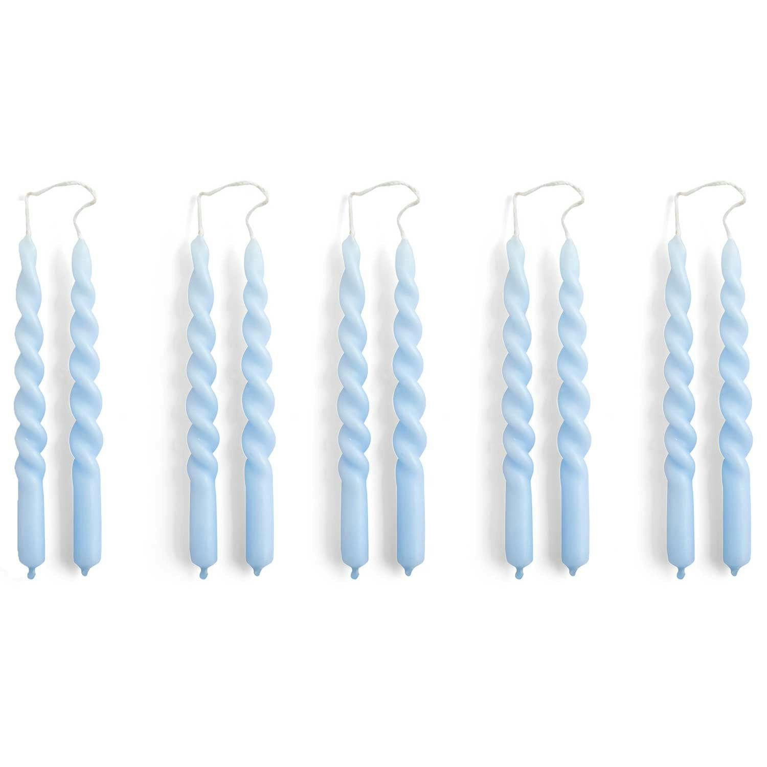 Hay Mini Swirl Kerze 10-er Set, Hellblau