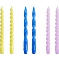 Hay Mix Kerzen 6-er Set Lang, Lemonade / Sky Blue / Liliac