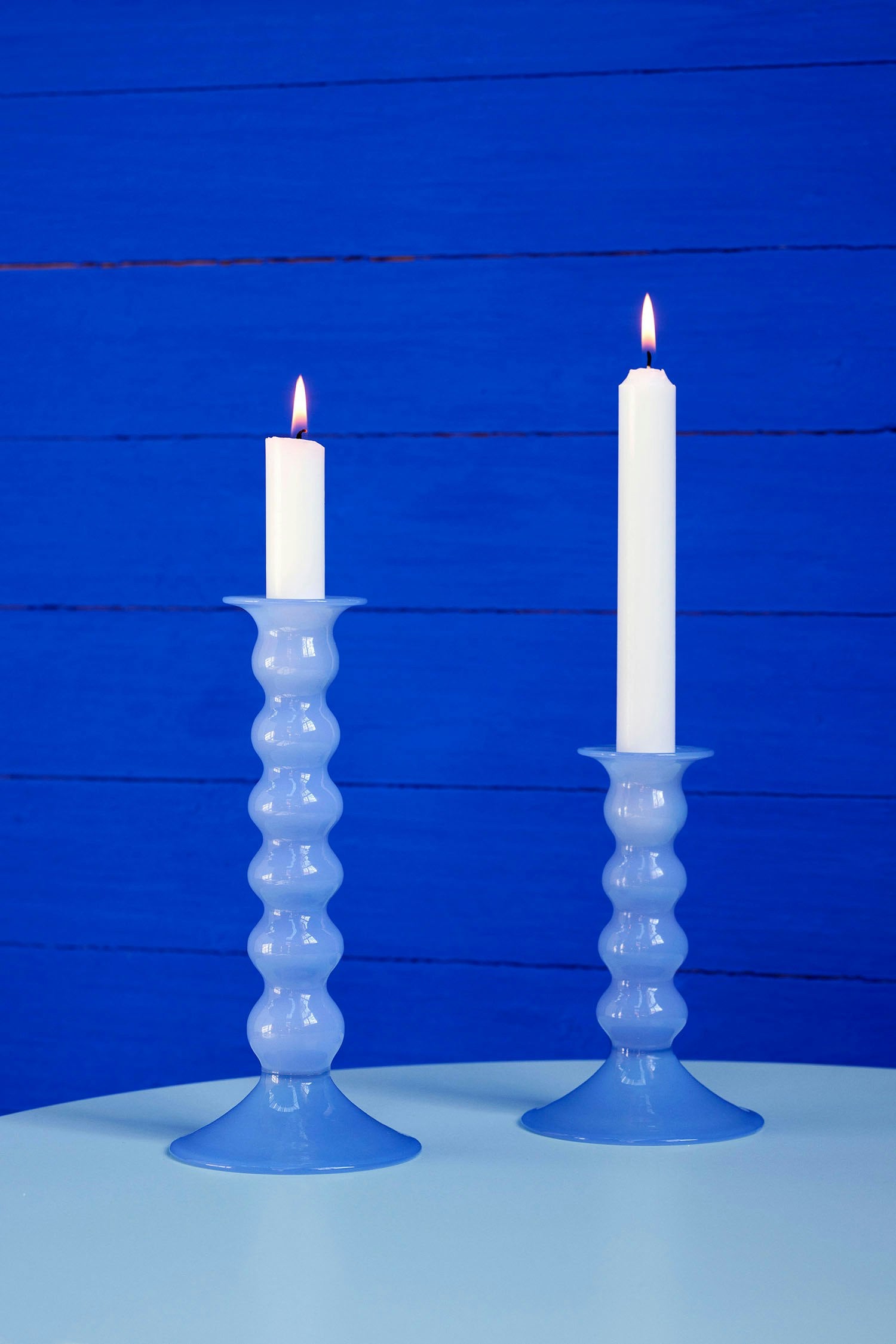 Hay Wavy Kerzenständer Hellblau, Groß 21 Cm