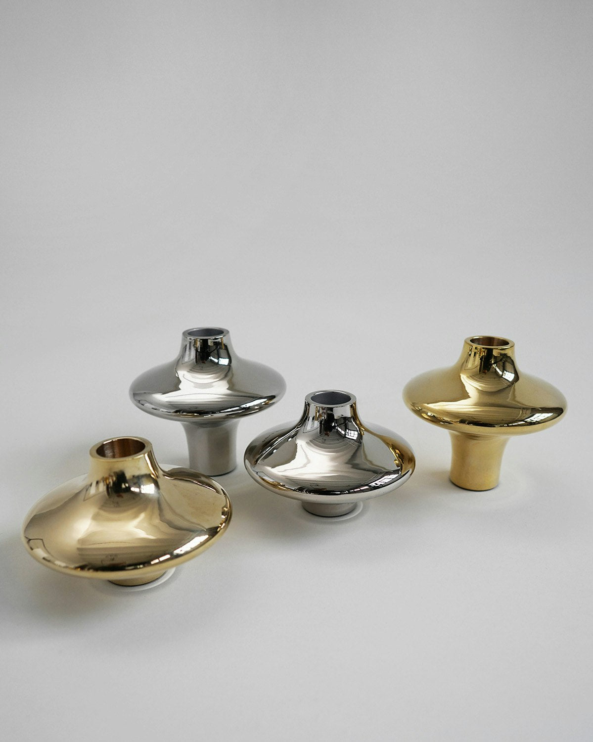  Doublet Kerzenhalter 9,5 Cm, Silber