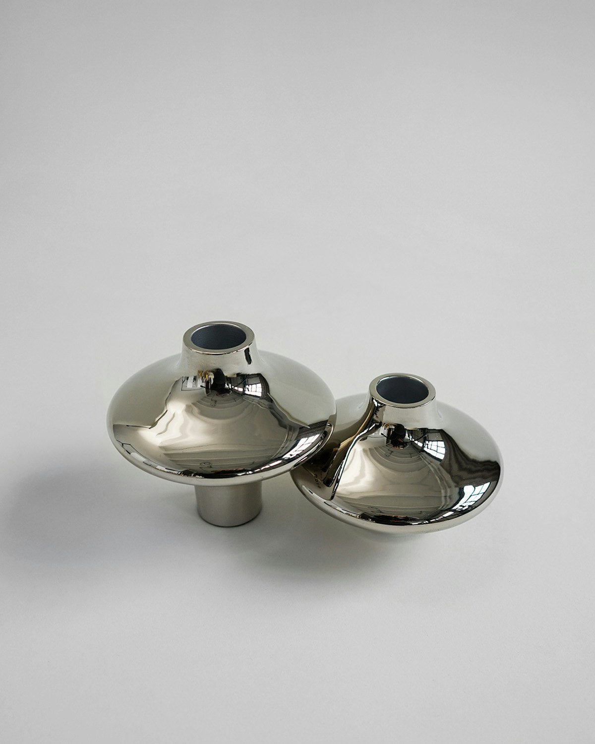  Doublet Kerzenhalter 9,5 Cm, Silber