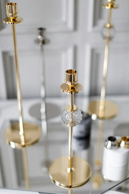  Alba Candlestick Brass, 30 Cm