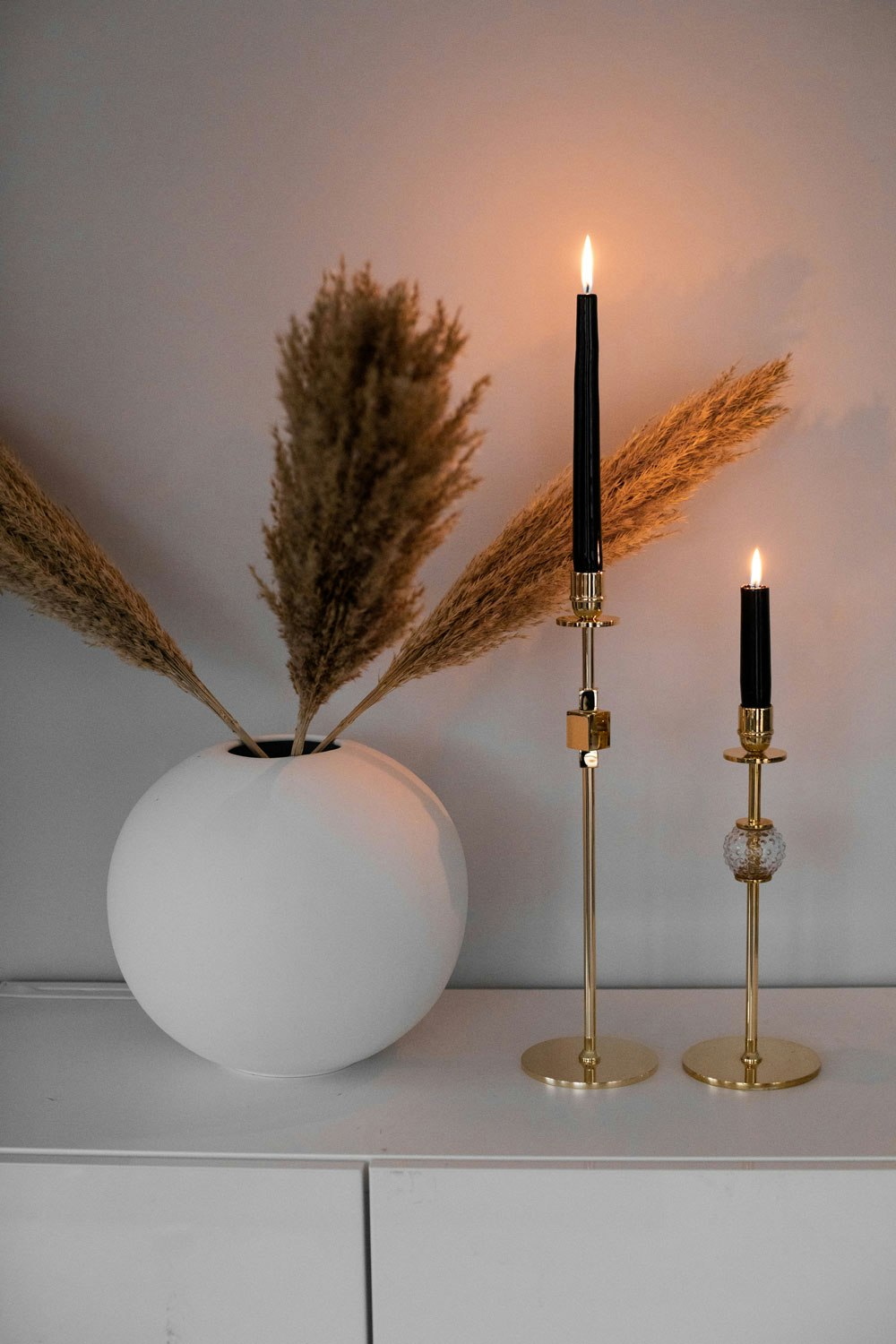  Alba Candlestick Brass, 40 Cm