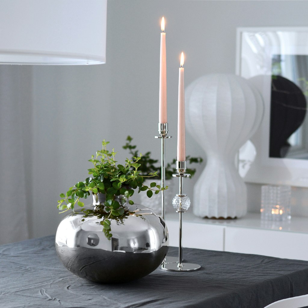  Chiaro Di Luna Candlestick Nickel-plated Brass, 40 Cm