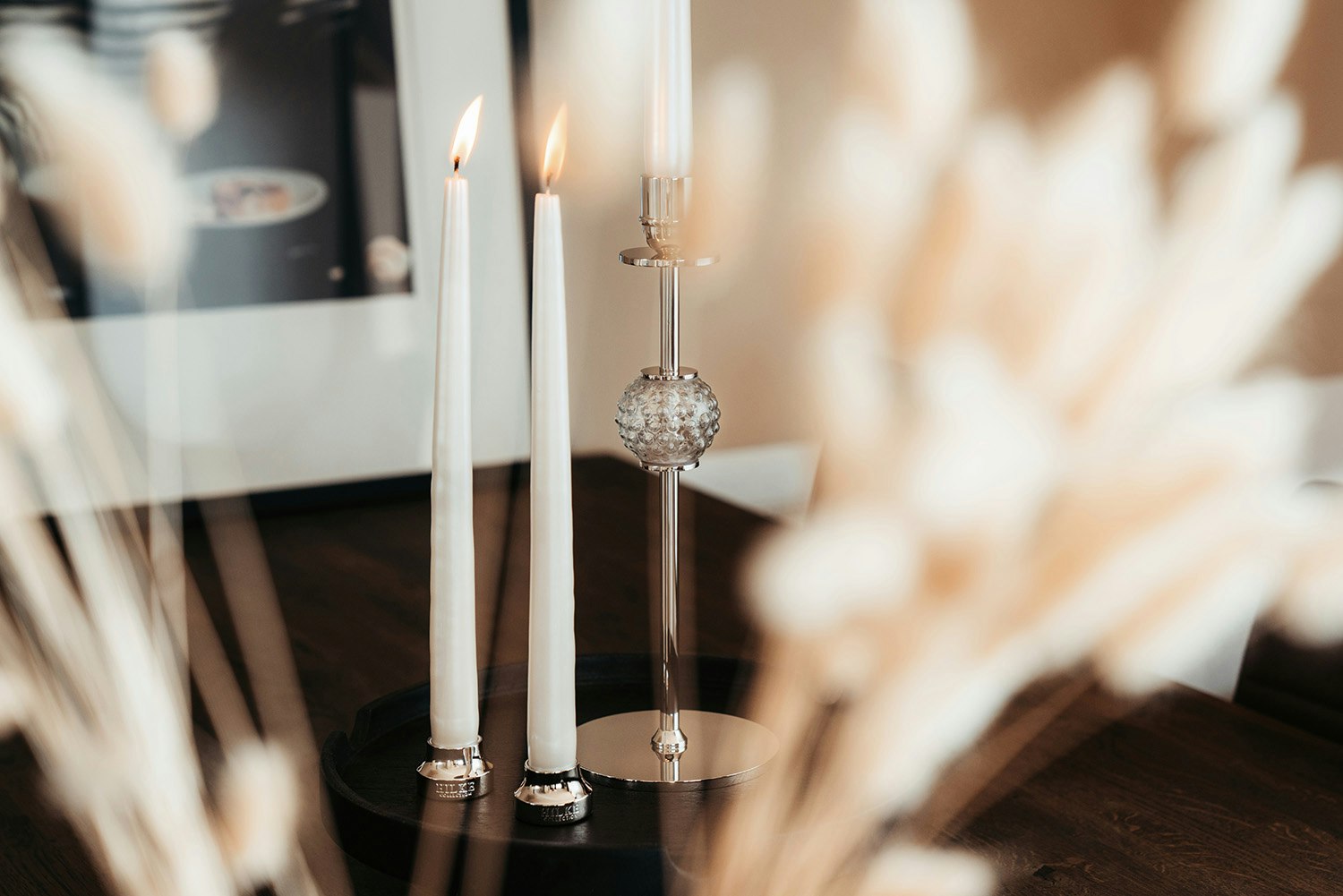  Chiaro Di Luna Candlestick Nickel-plated Brass, 40 Cm