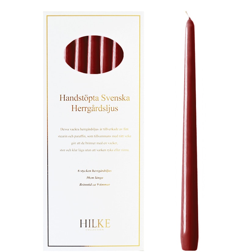  Tafelkerzen 6 Stk., Wine Red Gloss