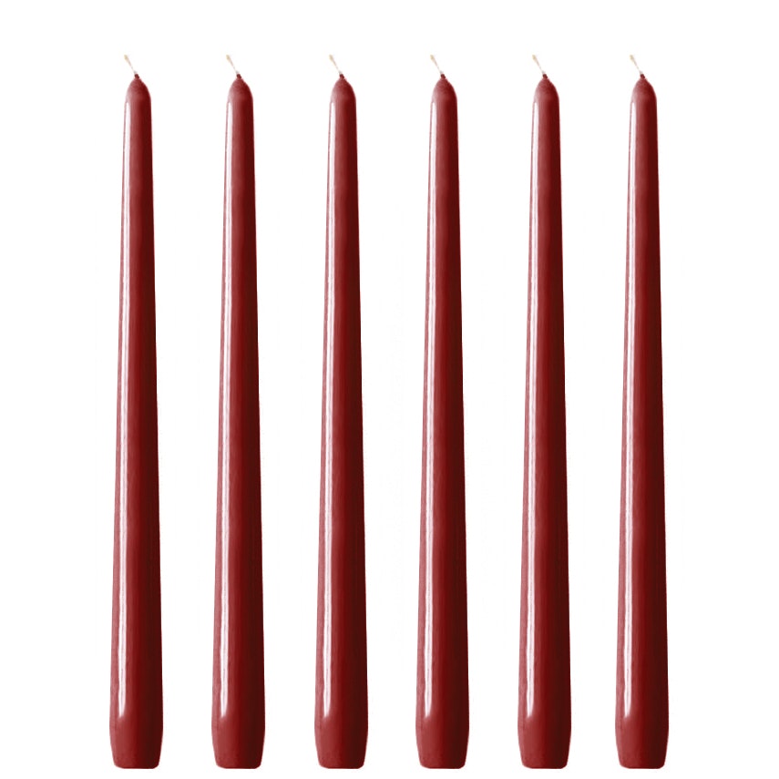  Tafelkerzen 6 Stk., Wine Red Gloss