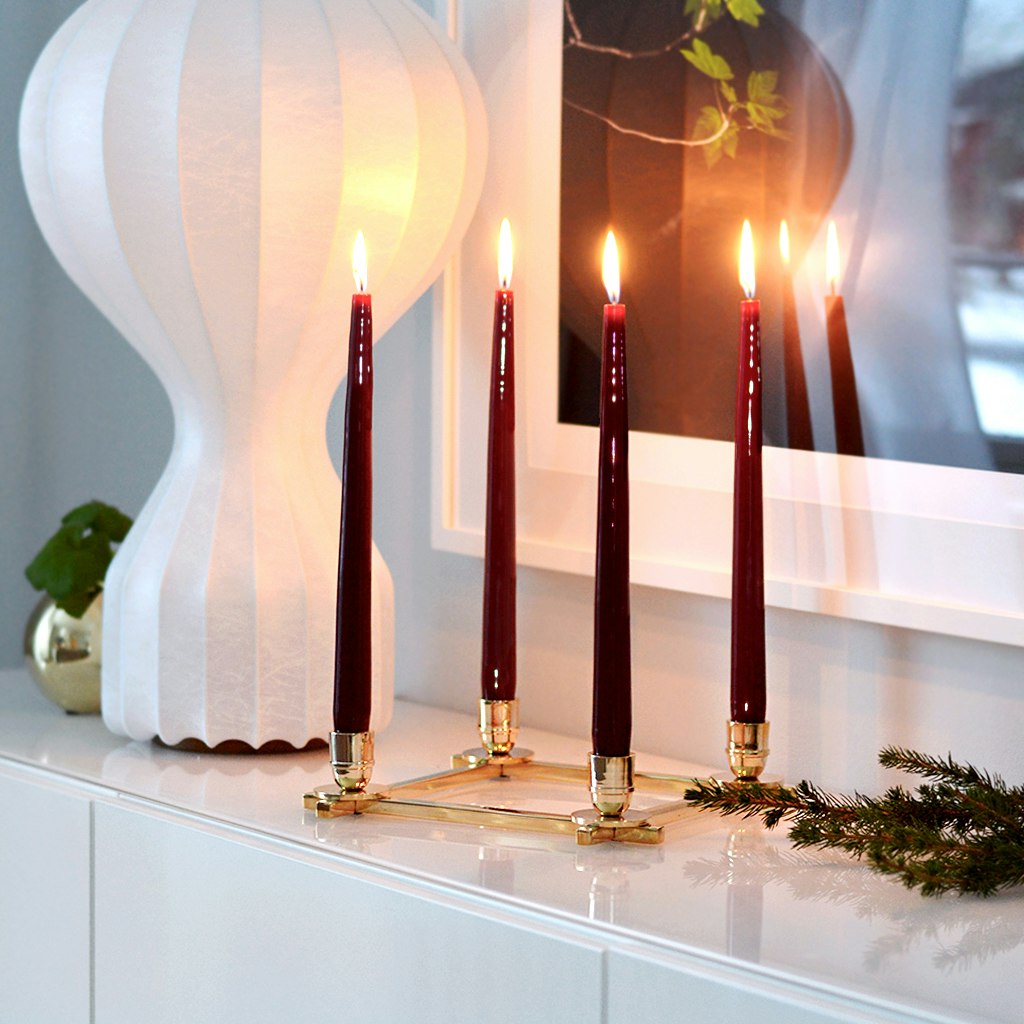  Tafelkerzen 6 Stk., Wine Red Gloss