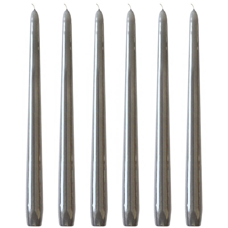  Tafelkerzen 6 Stk., Grey Gloss