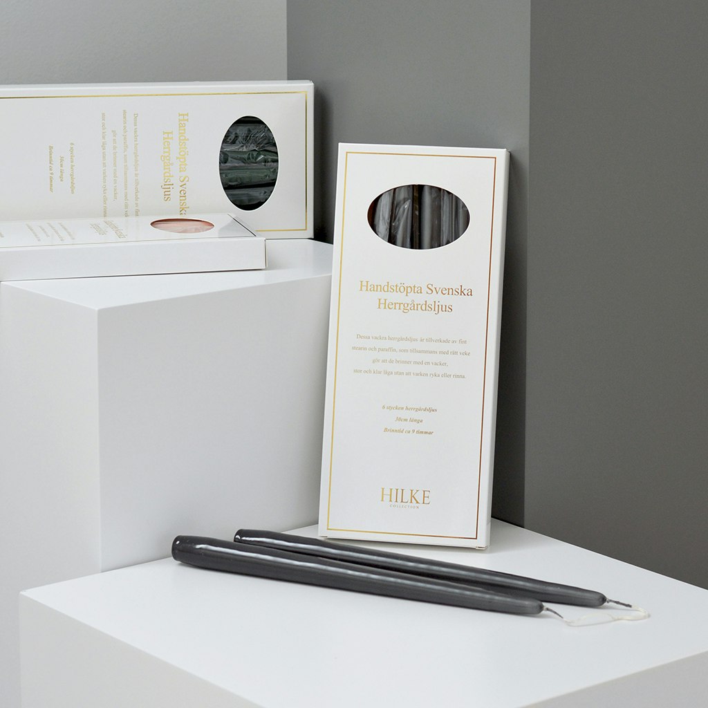  Tafelkerzen 6 Stk., Black Gloss
