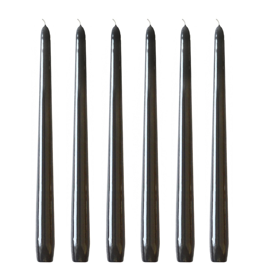  Tafelkerzen 6 Stk., Black Gloss