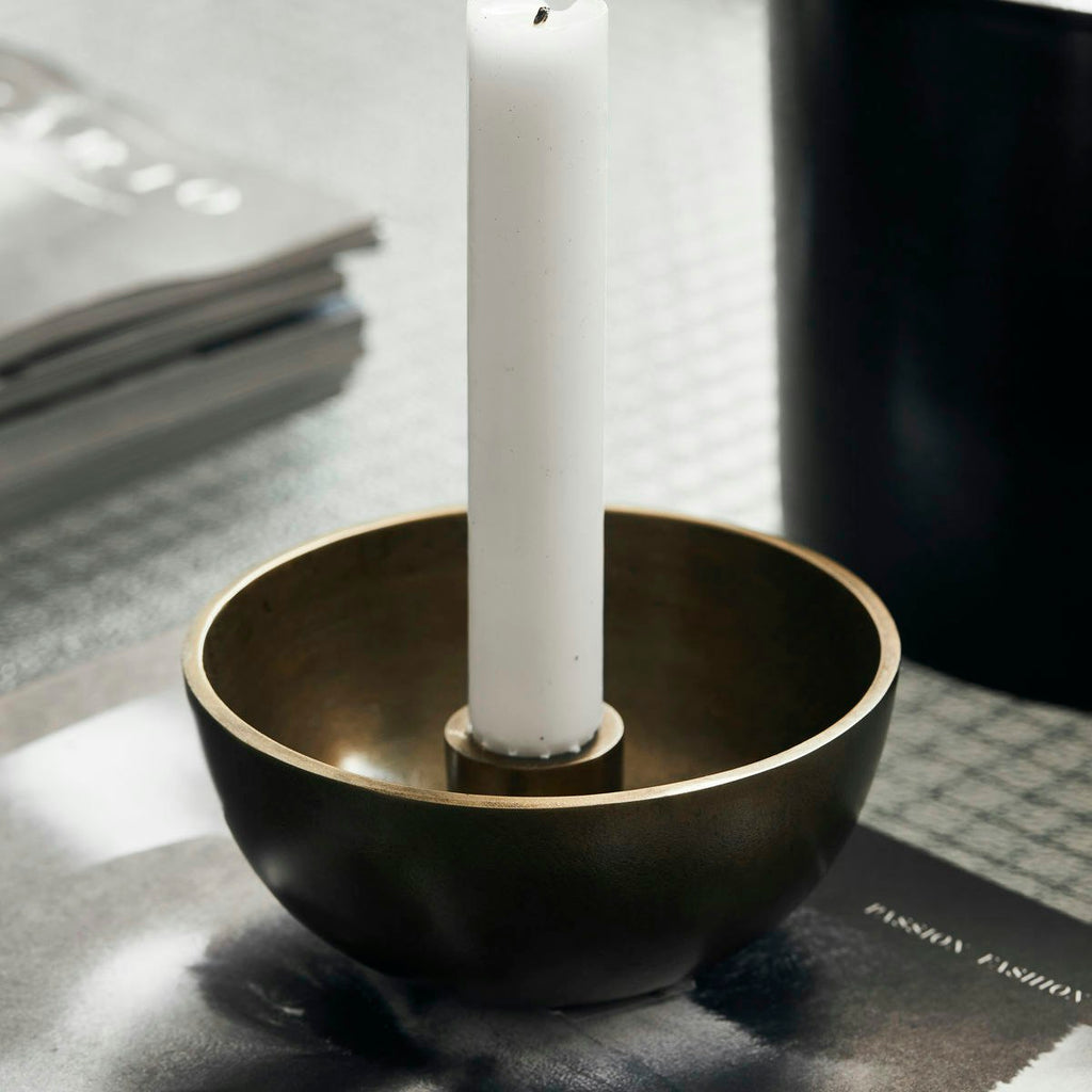House Doctor Crown Kerzenständer Ø12.5 Cm, Antik Messing