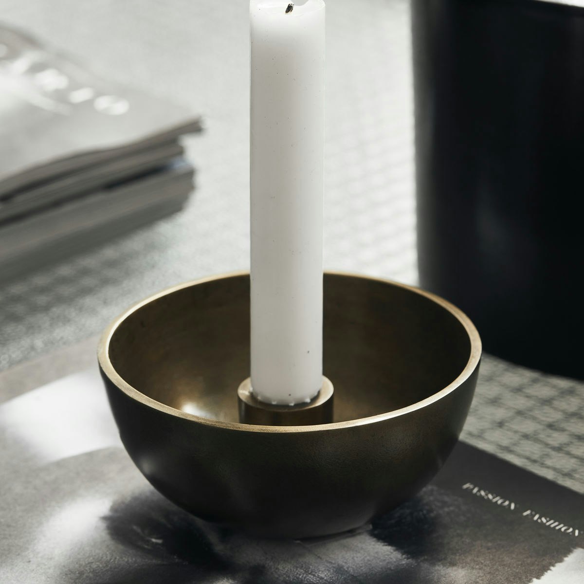 House Doctor Crown Kerzenständer Ø12.5 Cm, Antik Messing
