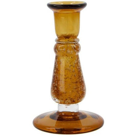 House Doctor Glee Kerzenhalter Glas Bernsteingelb H16 Cm
