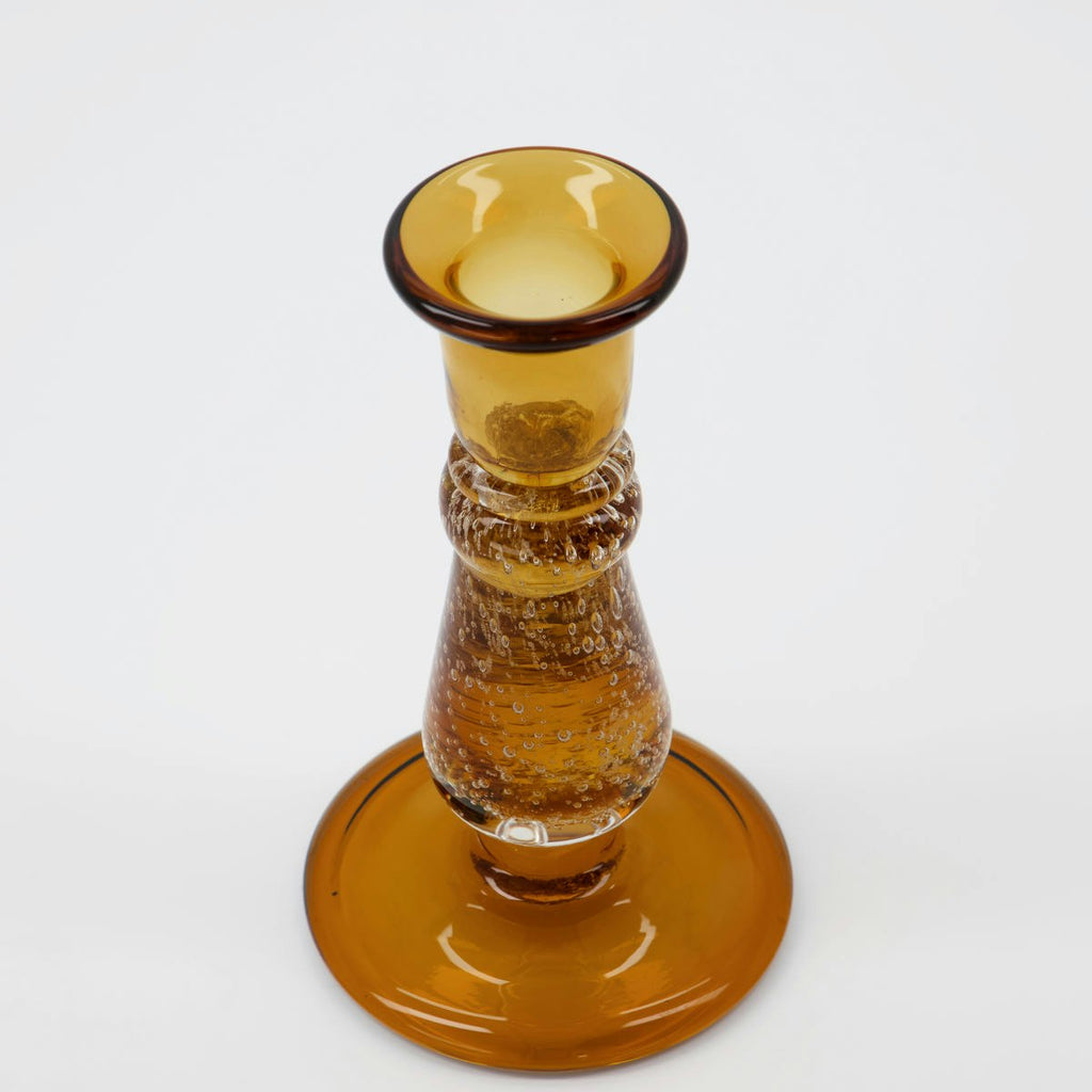 House Doctor Glee Kerzenhalter Glas Bernsteingelb H16 Cm