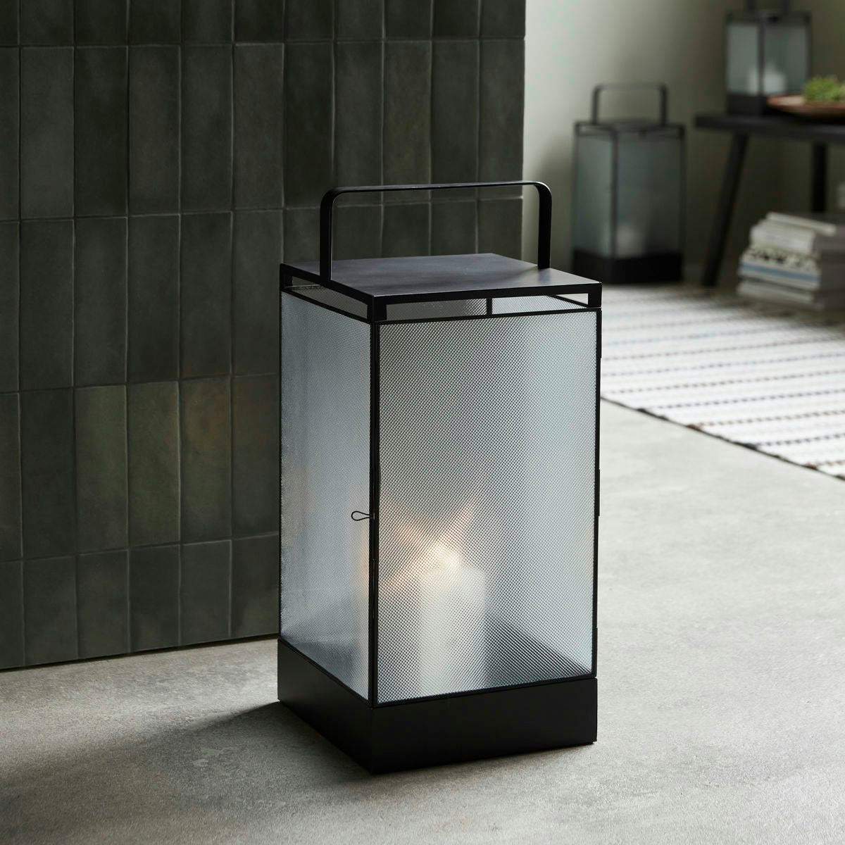 House Doctor Blaze Laterne Black Antique 27x50 Cm