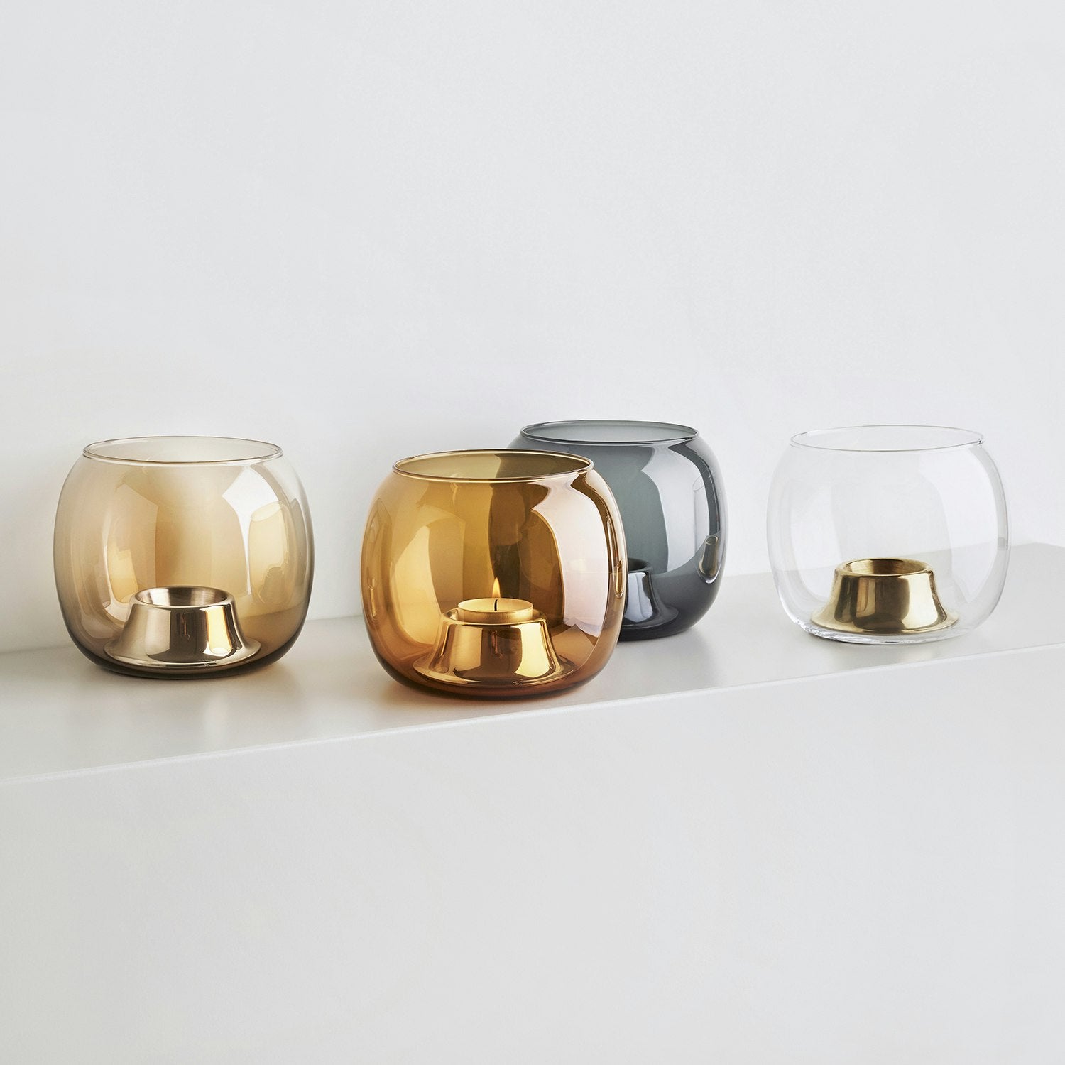 Iittala Kaasa Teelichthalter 141x115mm, Klar/ Rosegold