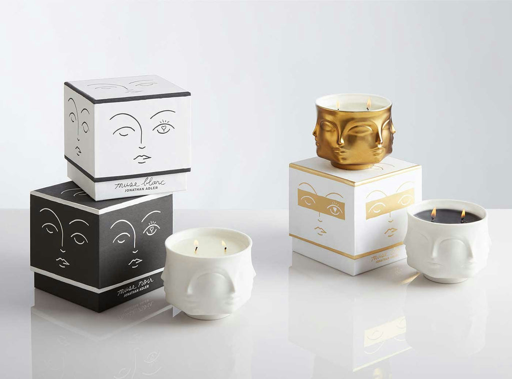 Jonathan Adler Muse Ceramic Candle Duftkerze Gold